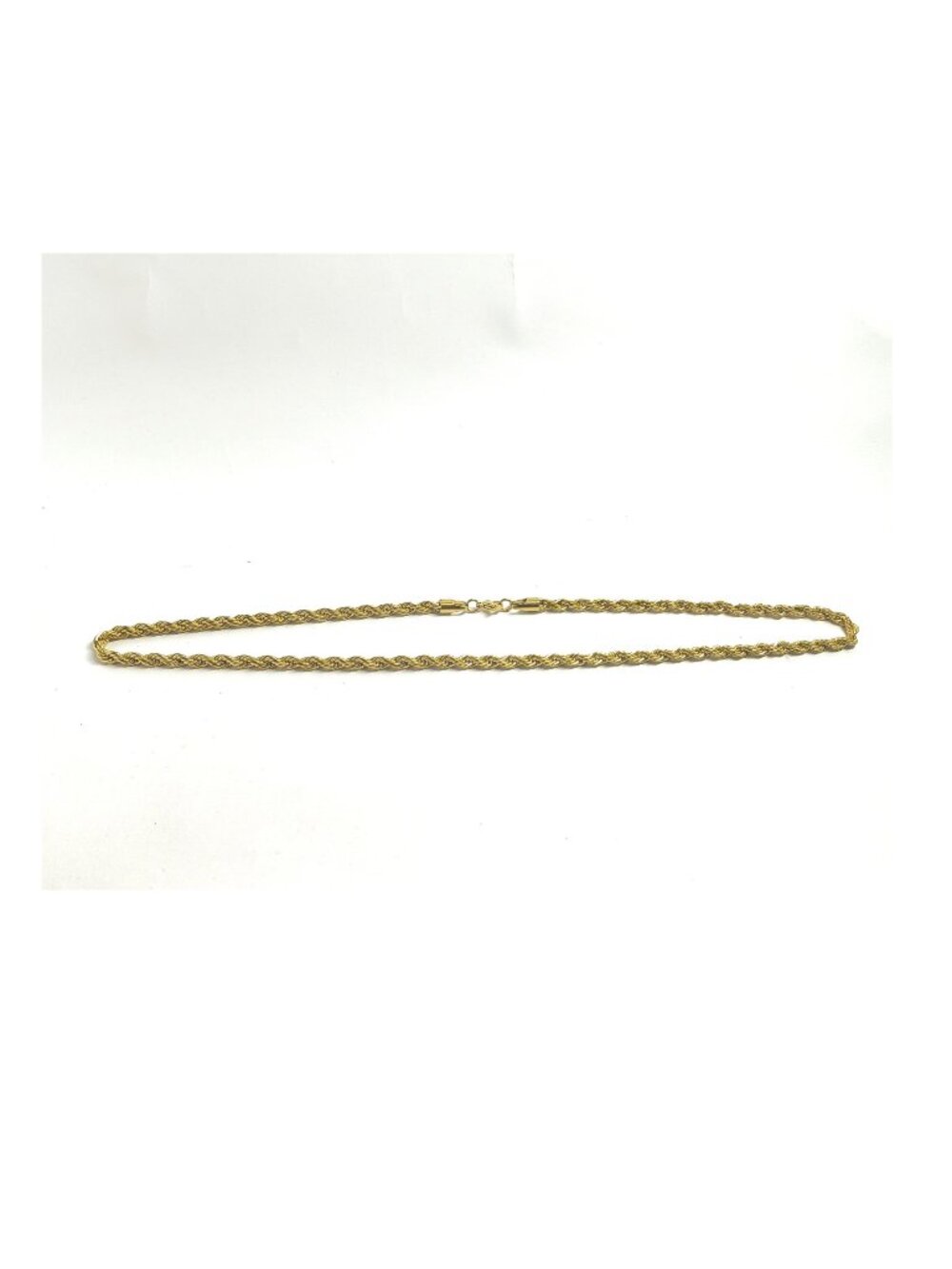 Gold Tone Rope Chain Necklace Hip Hop Style Knit Look 30” Costume Jewelry